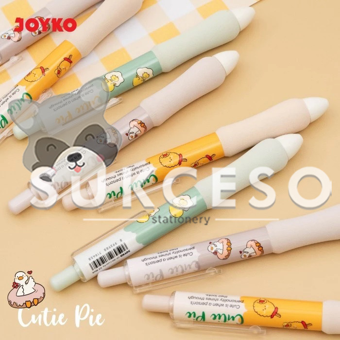 

JOYKO Retractable Gel Pen Black GP-390 Cutie Pie Pulpen SATUAN Hitam 0.5mm