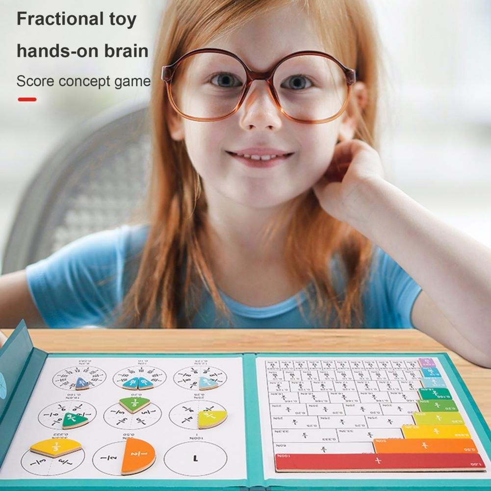 Educational Fraction Tool Educational Math Toy Set Magnetic Fraction Puzzle Tiles for Elementary Sch