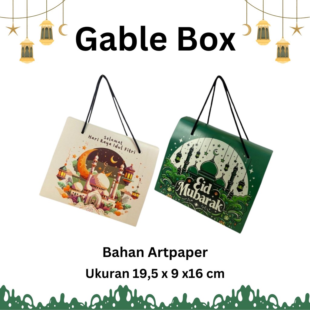

GABLE BOX 19,5x9x16 EDISI LEBARAN GABLE BOX KRAFT SOUVENIR GIFTS HAMPERS KUE LEBARAN