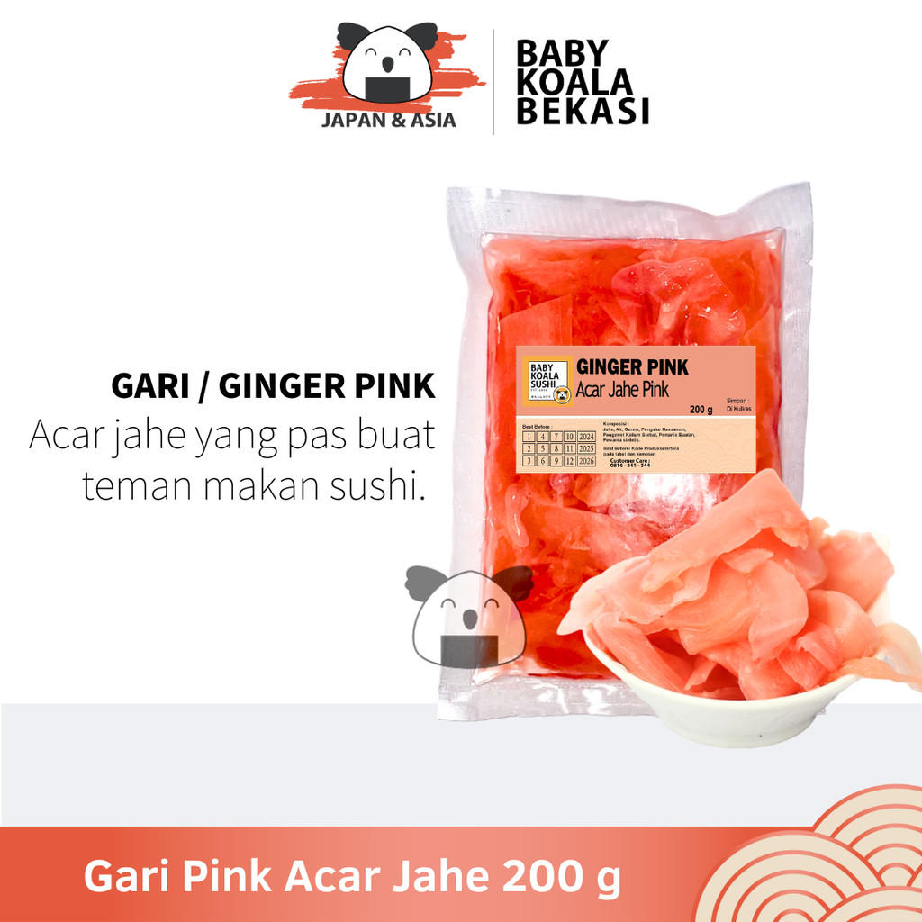 

GARI PINK Acar Jahe Pink Manis 200 g Halal │ Gary Pink Import Ginger Pickled for Sushi │ Acar Jahe-BKB