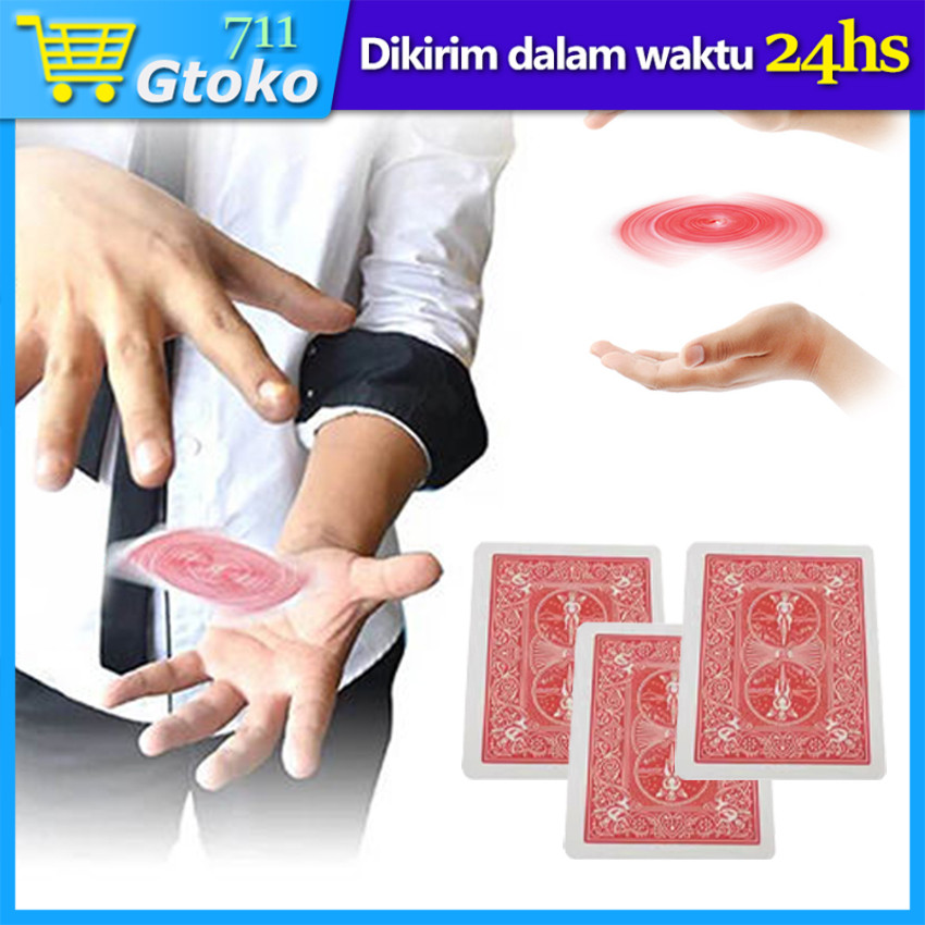 Mainan Alat Sulap Kartu UFO Terbang Trik Putar Melayang Magic Flying Poker Card