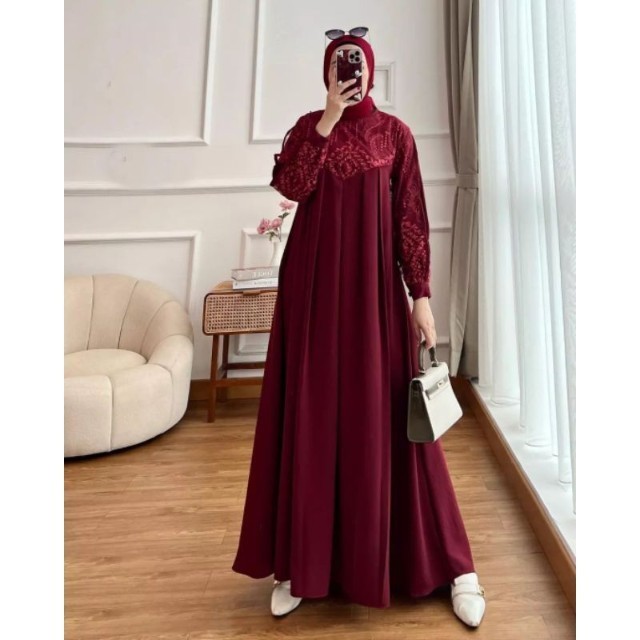 TZ gamis pesta mewah elegan gamis viral lebaran 2024 dress kondangan gamis burkat mewah