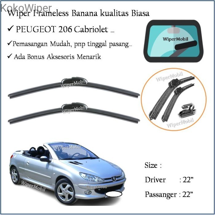 Kokowiper Wiper Banana Kaca Mobil Peugeot Peugeot 206 Cabriolet