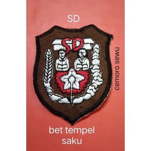 Bordir emblem bet osis tempelan saku seragam sekolah SD bordir