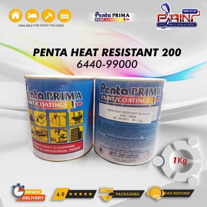 PENTA HEAT RESISTANT 200 PENTA PRIMA BLACK - CAT TAHAN PANAS 200°C 1kg