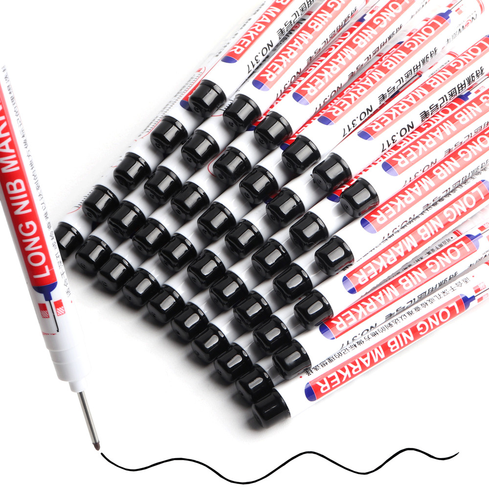 

3/4 Pcs/Set Long Head Markers Pen Bathroom Woodworking Decoration Multi-purpose Deep Hole Marker Pens Pen Red/Black/Blue Ink