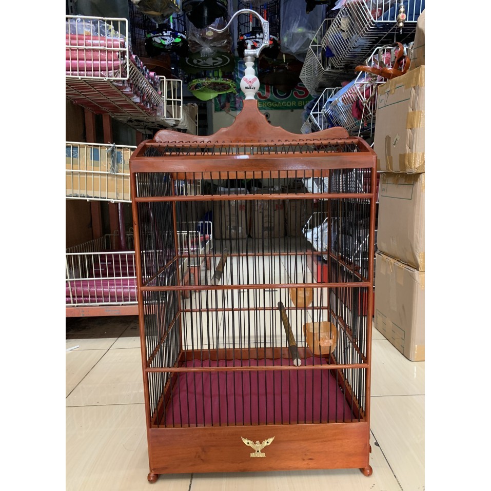 SANGKAR KANDANG BURUNG KOTAK RADJA COKLAT NATURAL NO 1