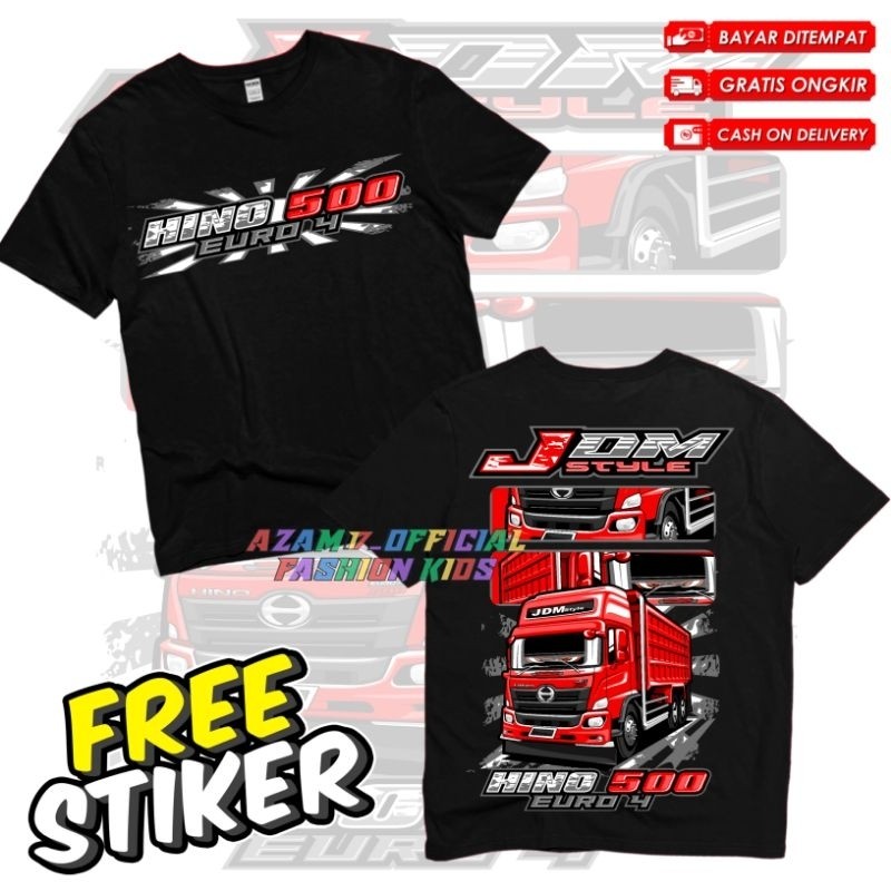 (BISA COD) Kaos Anak Baju Anak Truk Mania Truk Oleng JDM Style Hino 500 Free Nama / Kaos Tshirt Anak