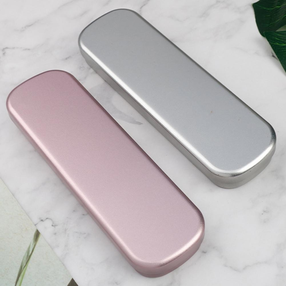 

Rectangular Durable Tin Box Metal Hinged Storage Box Stationery Pen Pencil Makeup Brushes Cases Container Home Organizer