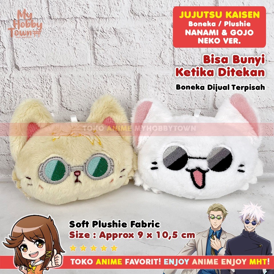 Gantungan Kunci Boneka Anime Jujutsu Kaisen Karakter Gojo Satoru Nanami Kaisen Neko Cat Plushie Doll