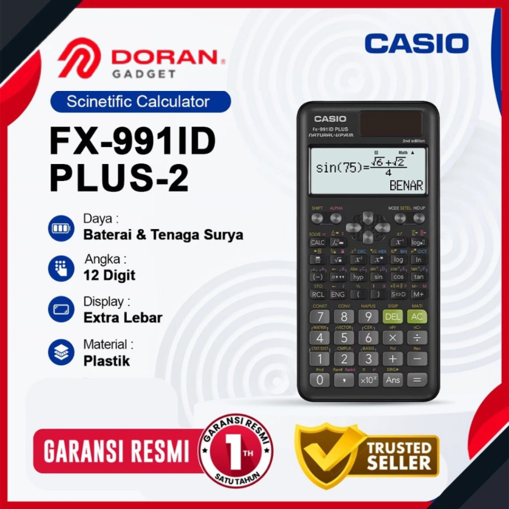 

Casio Kalkulator Scientific FX 991ID Plus 2nd Edition - Casio Calculator Ilmiah - Garansi Resmi 1 Tahun