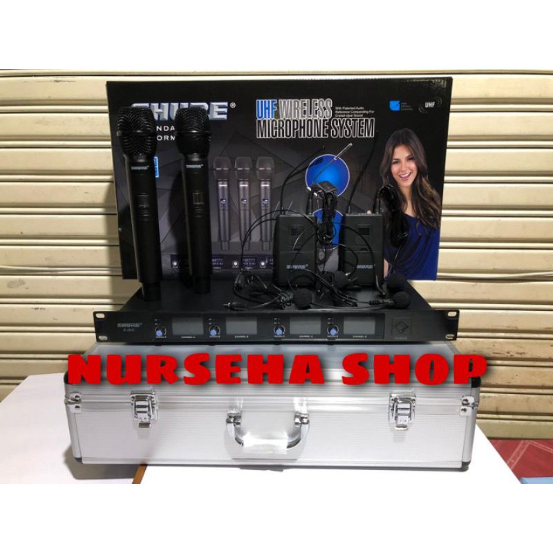 mic wireless shure X1 4 mic wireless handle dan clip on