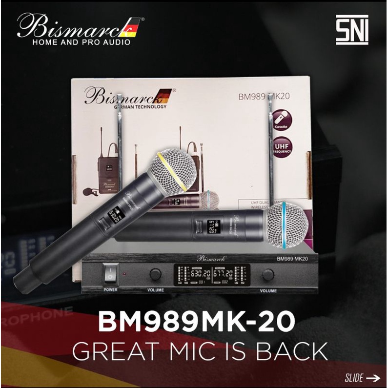 Mic wireless Bismarck original BM989MK-20 UHF handle microphone wireless