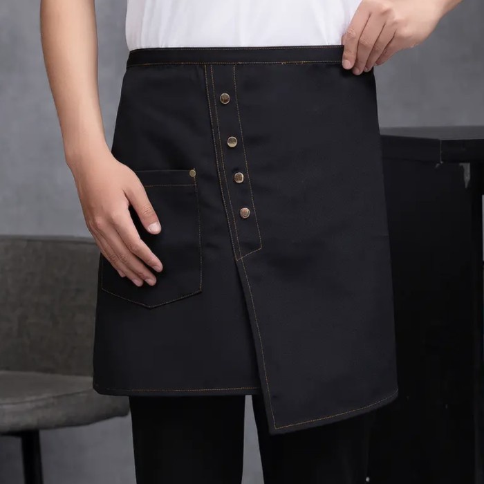 Apron Waiters Celemek setengah Badan Apron Mini Celemek Masak Waiters - Hitam