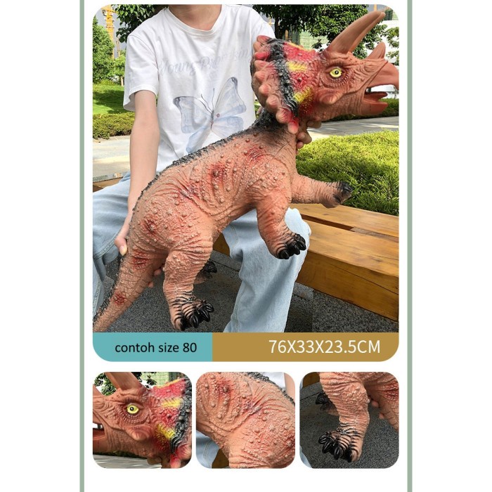 [LOGU] Mainan dinosaurus TPR karet anak, Figuran dinosaurus trex kecil besar