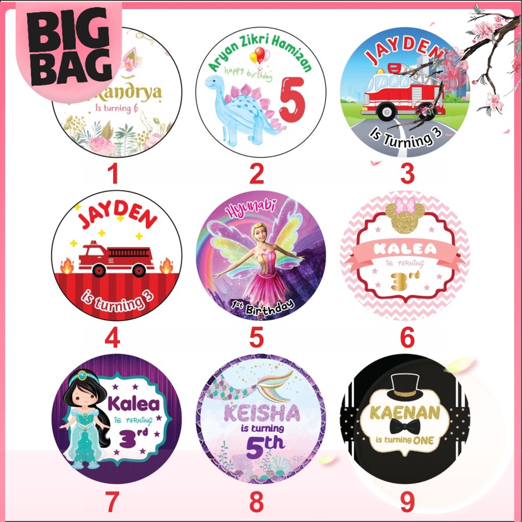 

Bigbag - Stiker Ulang Tahun Anak Custom Teks