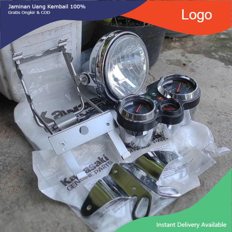 LAMPU DEPAN NINJA SS HEADLAMP NINJA SS BULAT CHROME KW SUPER