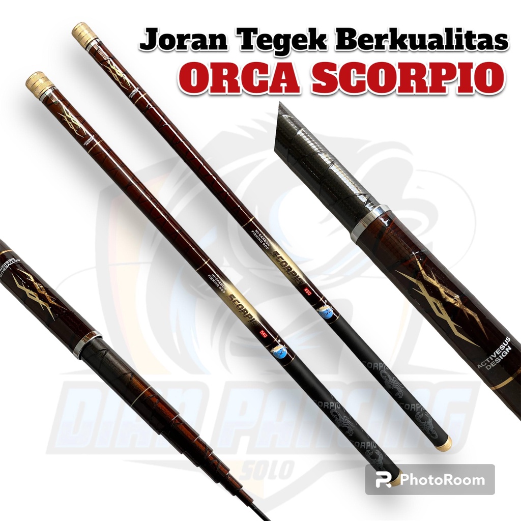 Joran Pancing Tegek Orca Scorpio 450 dan 540 Bahan Carbon Spec Kaku
