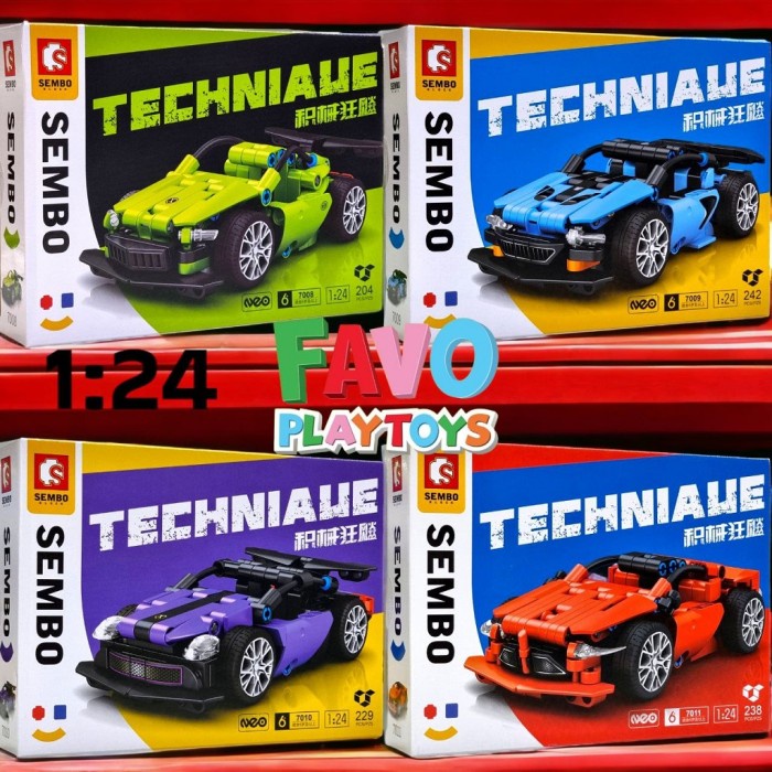 SEMBO BLOCK TECHNIC 7008 7009 7010 7011 Sport Car Racing Vehicle 1/24 Scale Bricks