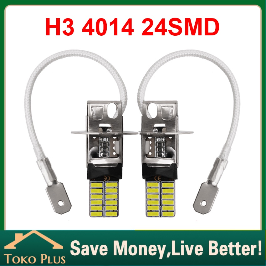 2Pcs Lampu Kabut Depan Mobil H3 led canbus super drl