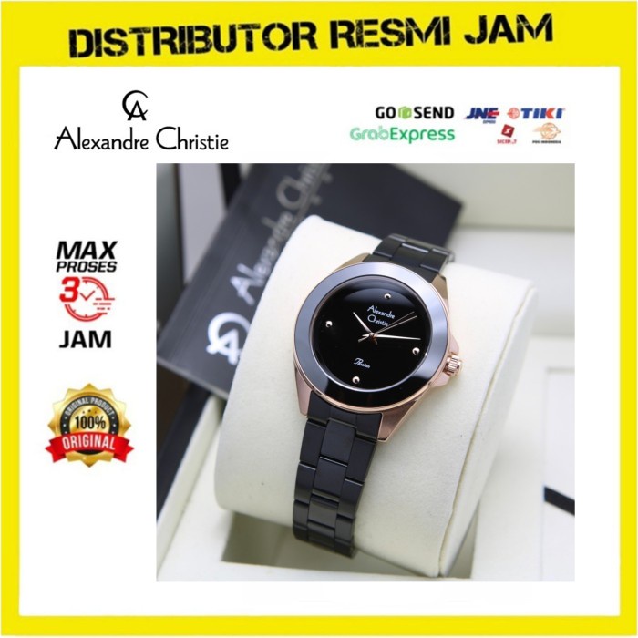 Jam Tangan Wanita Alexandre Christie AC 2976 / AC2976 Original - Black Rosegold