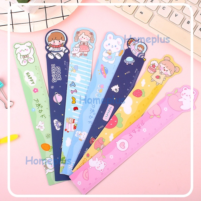 HomePlus Penggaris Magnet Flexible Lucu Garisan Imut Motif Cartoon Soft Ruler Motif Lucu Magnet Motif Lucu Pengaris Anak Sekolah Pengaris Lentur Flexible