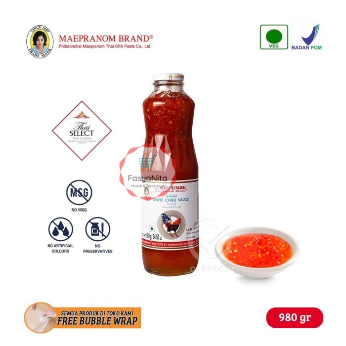 

Maepranom Sweet Chili Sauce/Saus Cabe Pedas Manis Thailand Botol 980gr - FasyAnita Mart Denpasar