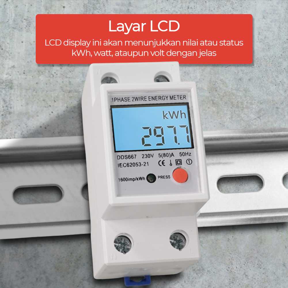 

Taffware KWH Pengukur Listrik Power Voltmeter 220V - DDS667