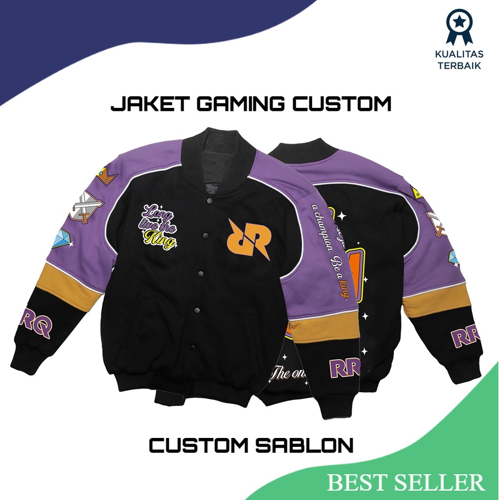 JAKET RRQ PRIA BASEBALL VARSITY BOMBER RRQ  CUSTOM S ABLONPRIA WANITA/Grey