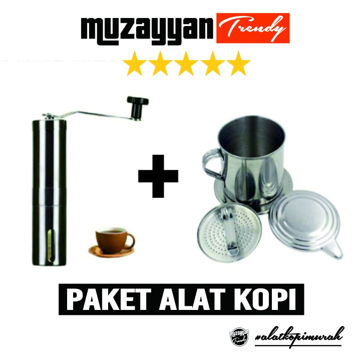 Paket Alat Kopi - Penggiling Kopi Grinder + Vietnam Drip