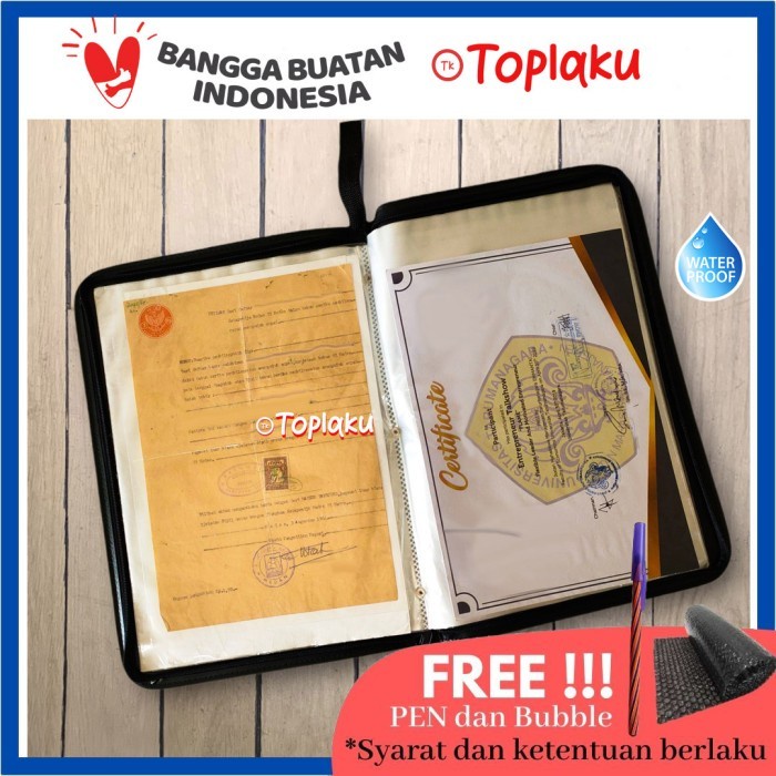 

Map Ijazah Dokumen Keeper Isi 20 Resleting Anti Air Kulit Document - Biru