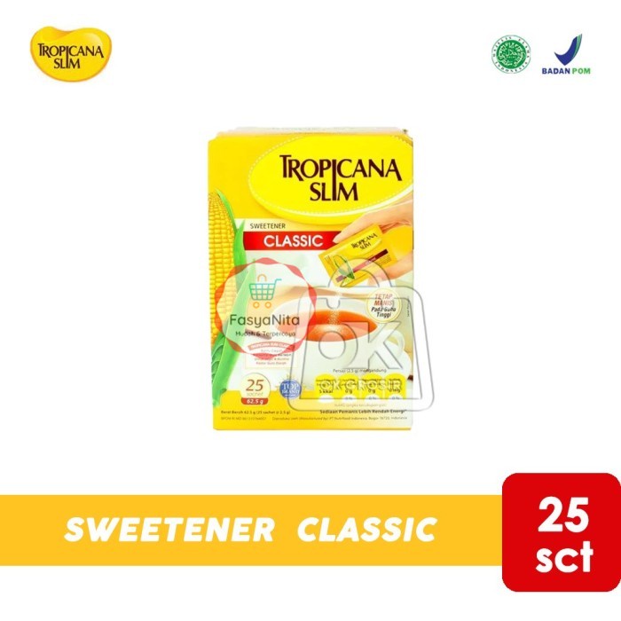 

Pemanis Tropicana Slim Sweetener Classic (25 Sachet) - FasyAnita Mart Denpasar