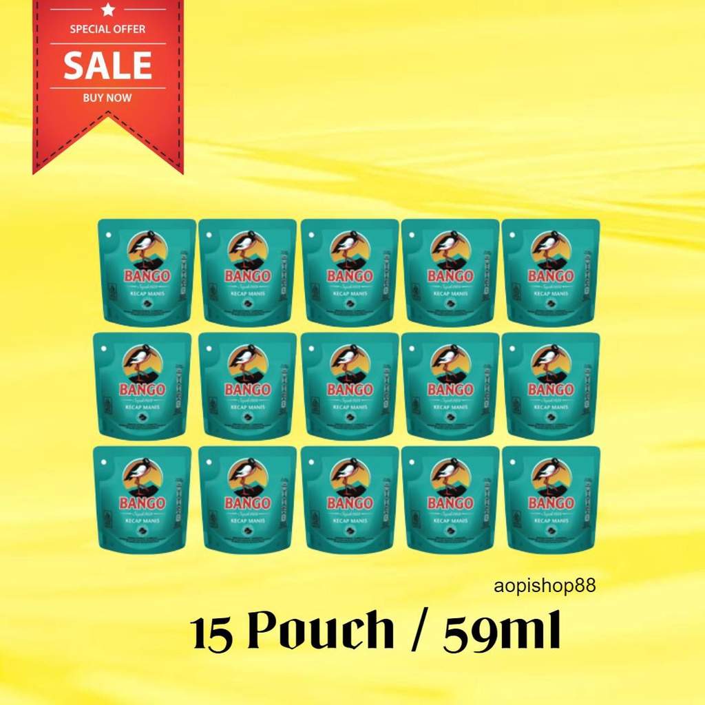 

KECAP MANIS BANGO 14 POUCH UKURAN 59ML / KECAP BANGO
