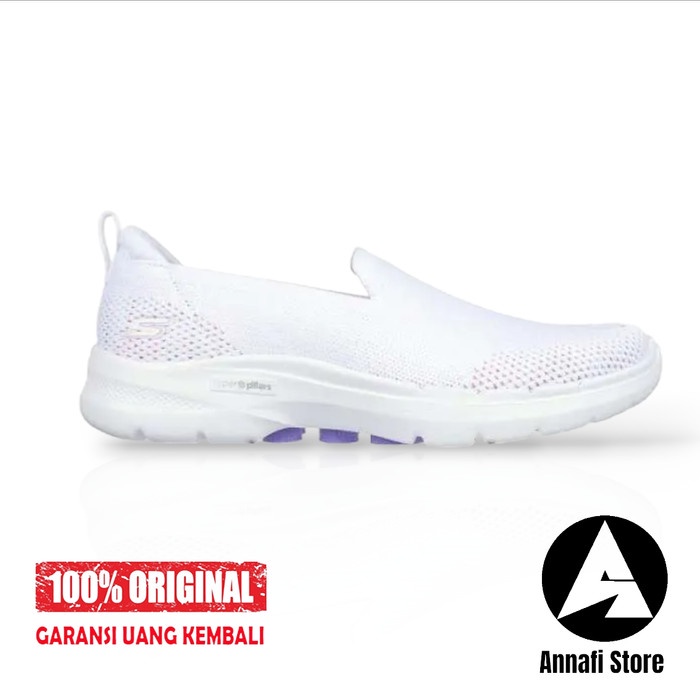 SEPATU  WANITA SKECHERS GO WALK 6 BRIGHT STARS 124572-WLV - WHITE