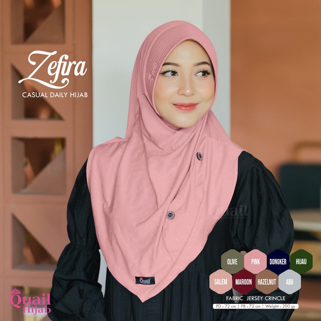 Zefira Daily hijab Original Quail Hijab Wanita Fabric Jersey Zefira Quail Grosir Hijab Premium