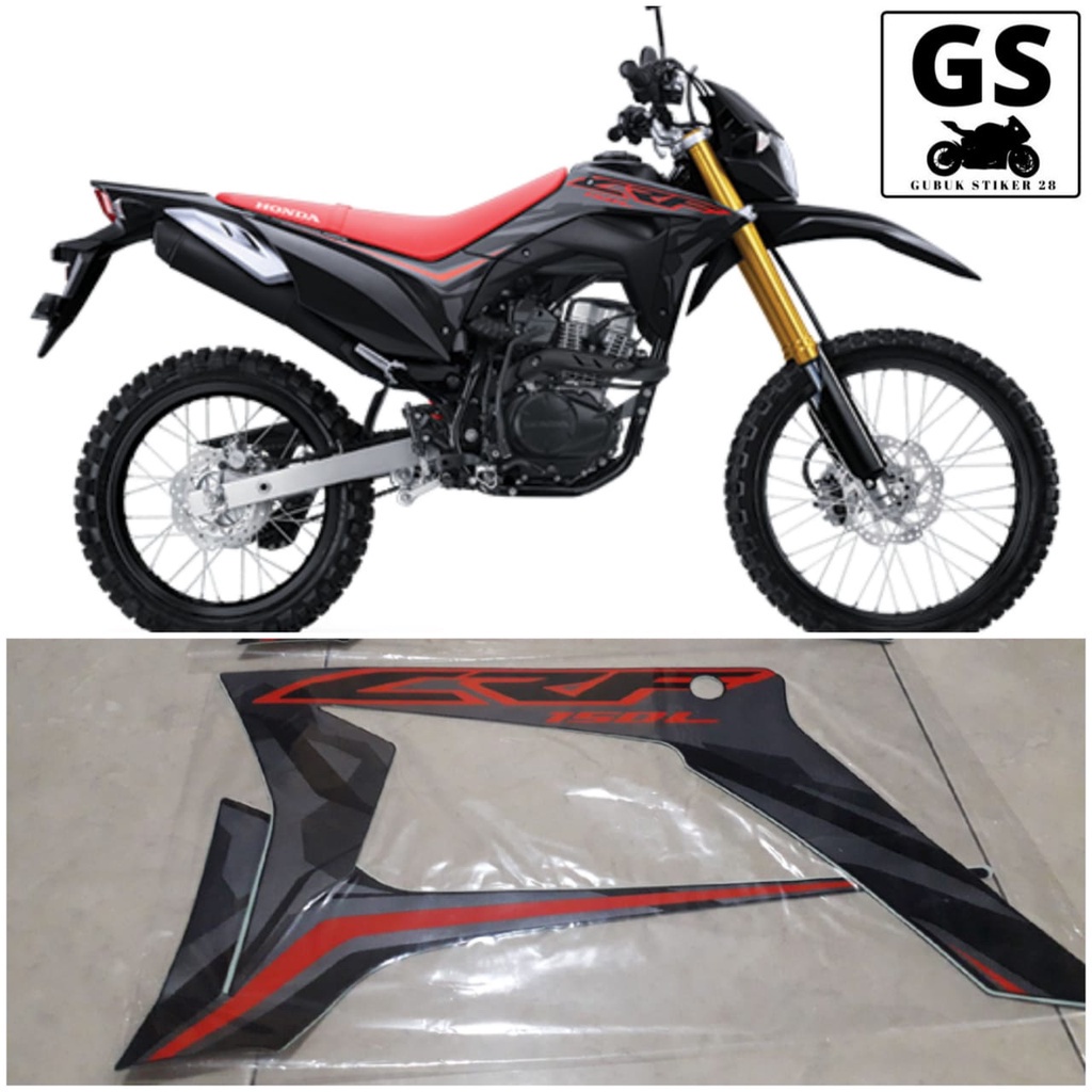 STRIPING STIKER LIS BODY MOTOR HONDA CRF 150L TAHUN 2020 HITAM ORISINIL