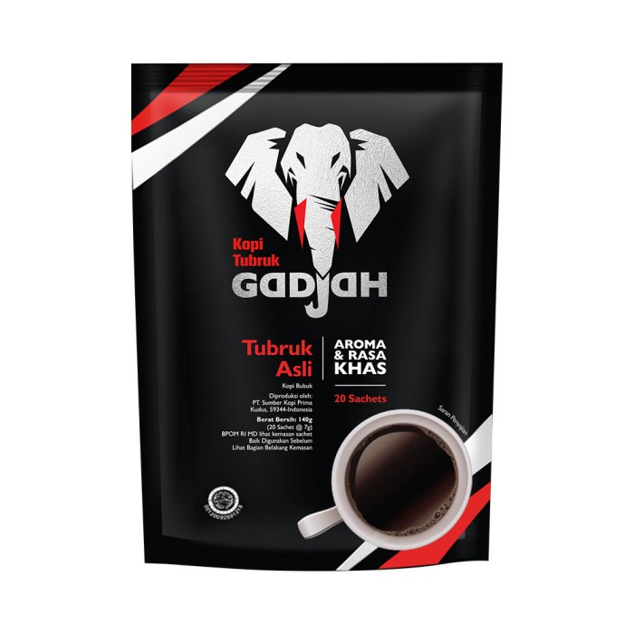 

✨PROMO✨ -Kopi Tubruk Gadjah Asli Pouch 60 Sachet x 7g Gratis Mug