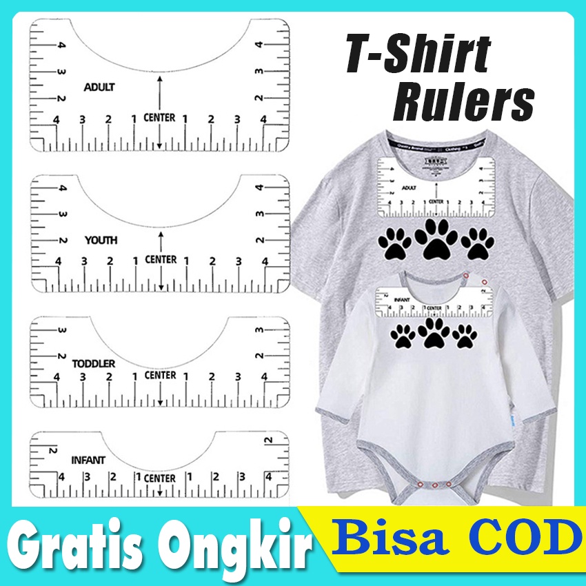 

8pcs / Set Penggaris Pengukur Posisi Kaos T-Shirt Untuk Perlengkapan Tukang