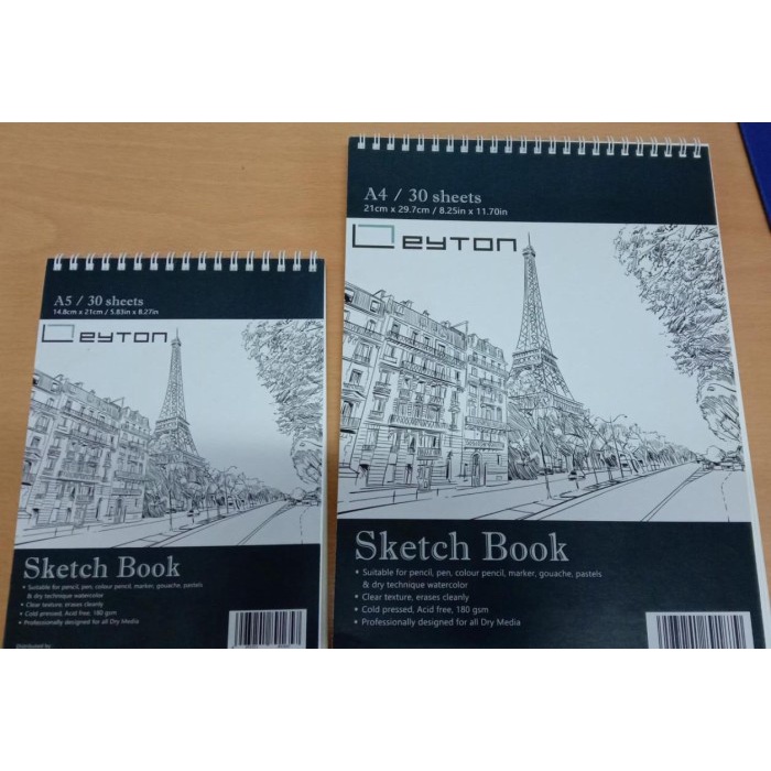 

leyton spiral watercolor sketch book A5/A4 180gsm 30lembar - A4