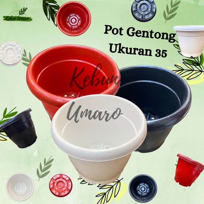 Pot Gentong Ukuran 35 / Pot Besar / Pot Jumbo / Pot Vinca / Pot Tanaman / Pot Bunga / Pot Plastik / Kebun Umaro