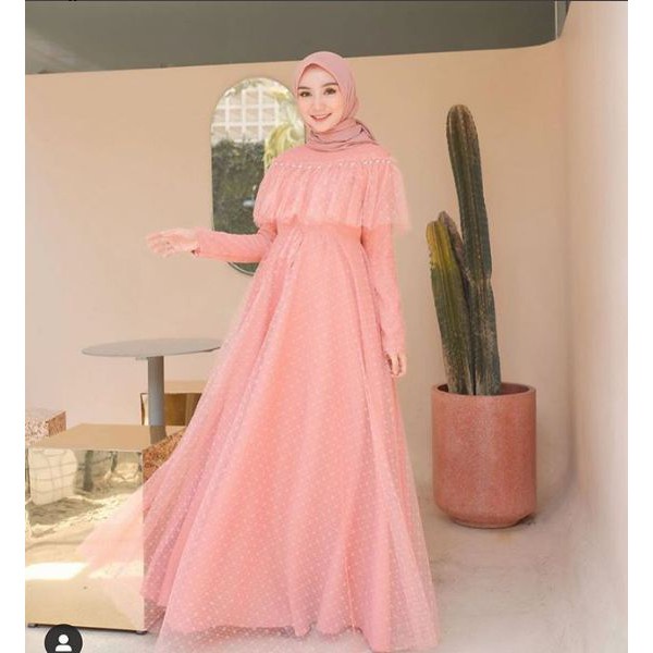Betaria Dress | Model Gamis Terbaru Gamis Lebaran Kombinasi Tulle Gamis Remaja Baju Untuk Lebaran Ba