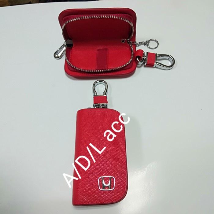 

Dompet Stnk plus gantungan kunci honda warna merah kulit import