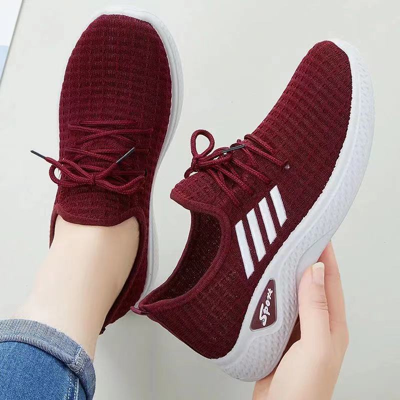 GGS, Sepatu Sneakers Import Wanita Korea Fashion Motif Garis