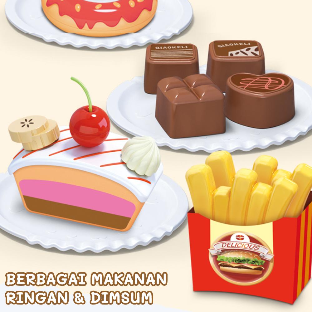 Tatajoy Mainan Kue Anak-anak Simulasi Kue Mainan edukasi anak mainan kue potong ulang tahun Cangkir Teko Teh Sore Makanan Penutup Kue Mainan Rumah Bermain Teh Set Mainan