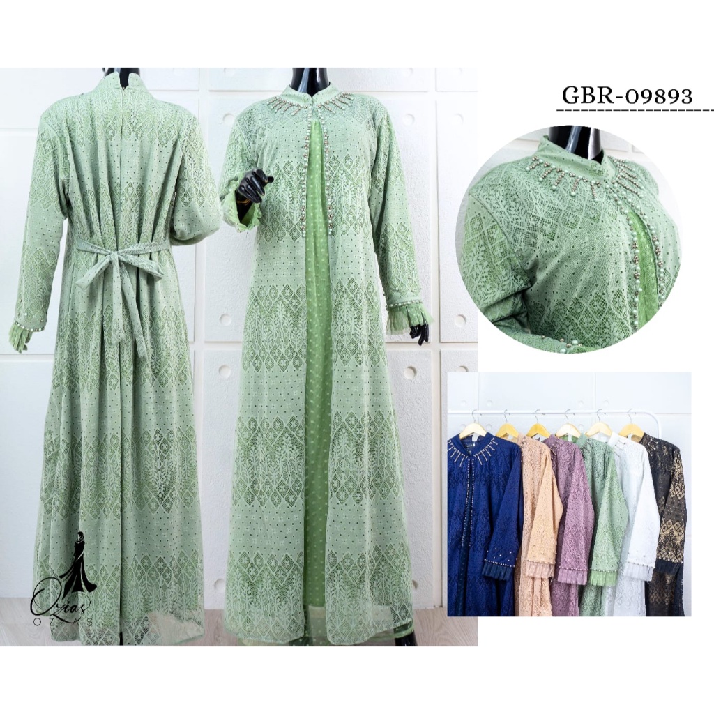 BAJU MEWAH PESTA WANITA  BROKAT FLORANCE JUMBO XXL 09893 I Gamis Wanita Syar'i Kondangan