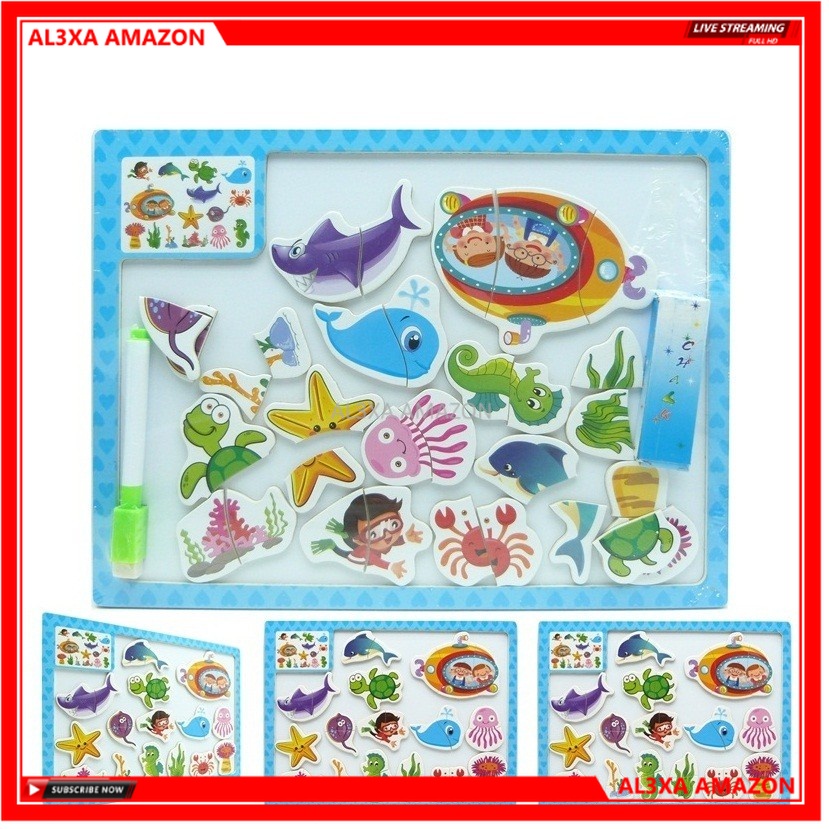 

Magnetic Puzzle 2 in 1 Whiteboard / Blackboard Mainan Anak Belofty Toys