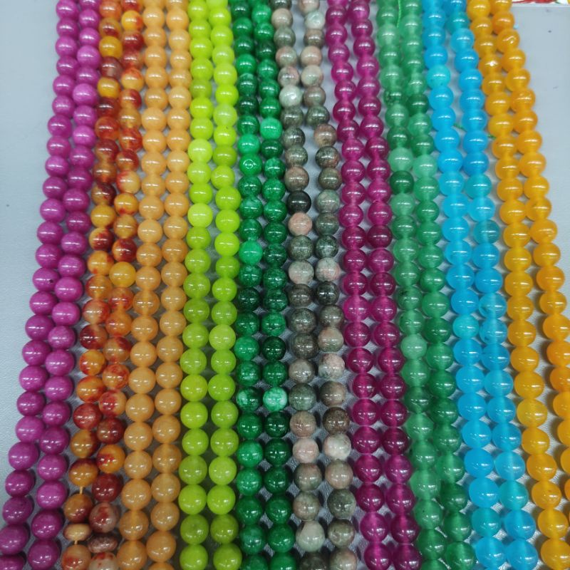 Display 2 Bahan Manik Batu Alam 8 Mm