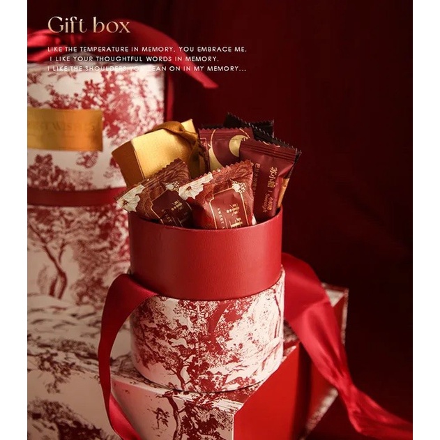 

Kotak Kado hardbox Cylinder Box Packaging with Ribbon Gift Box Hampers - BLUE, S