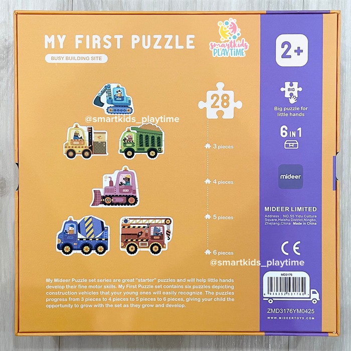 Mideer My First Puzzle Busy Building Site Mainan Edukasi Anak