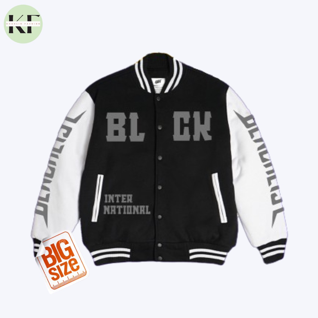Jaket Blacklist Internatioal Pria Wanita Varsity Blacklist Dewasa Jumbo Size XL XXL XXXL XXXXL XXXXX